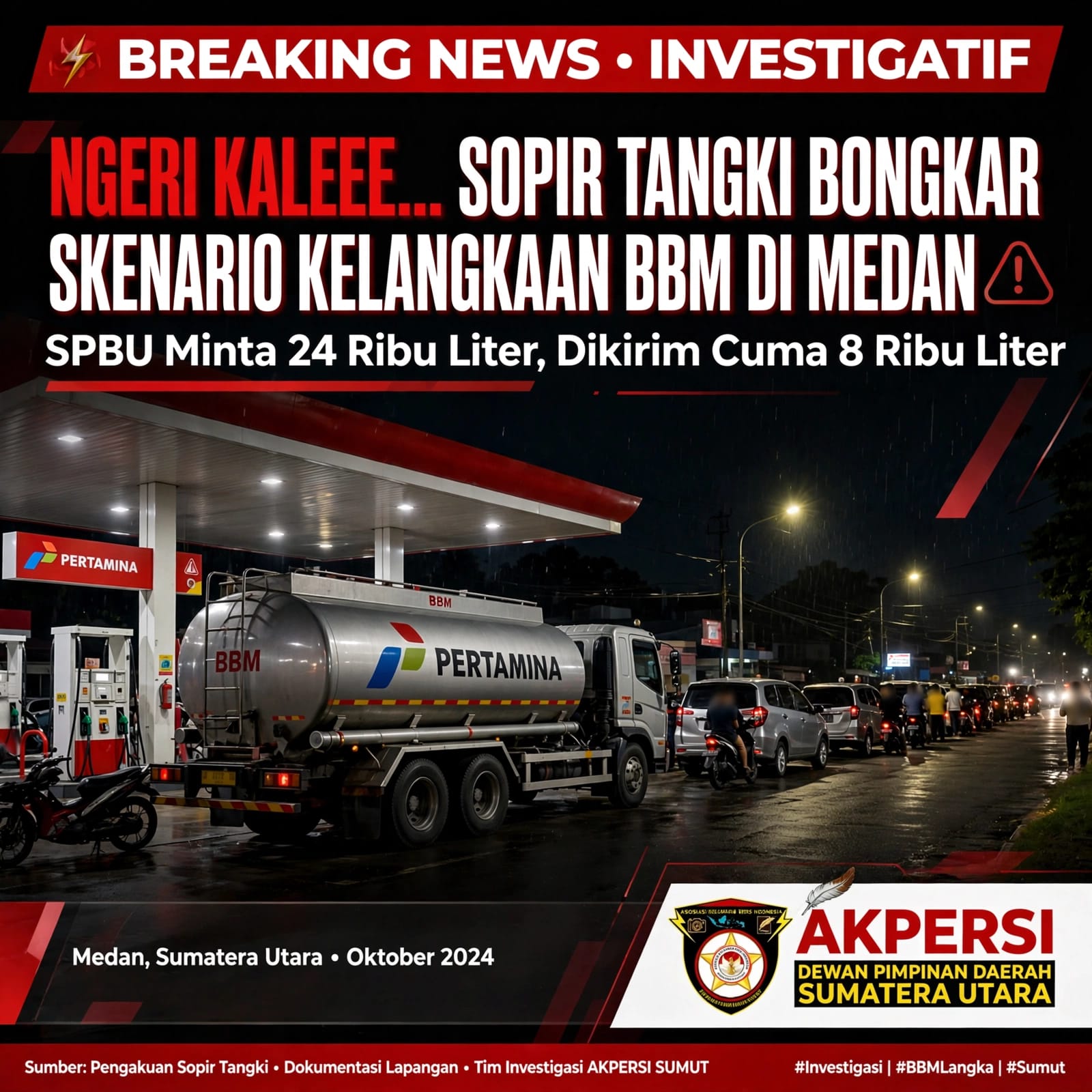 AKPERSI Sumut Desak Usut Dugaan Permainan BBM Subsidi di Medan